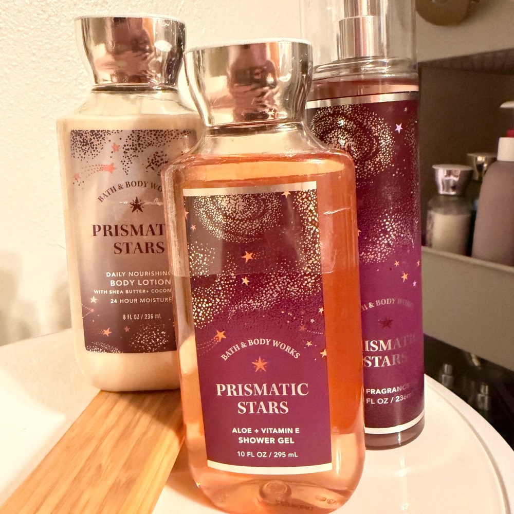 NEW Bath & Body Works Prismatic Stars Body Wash, mist and Lotion Set -